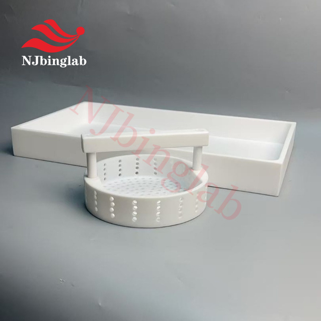 Custom PTFE Tray with PTFE Filter Basket Draing Lab Utensils